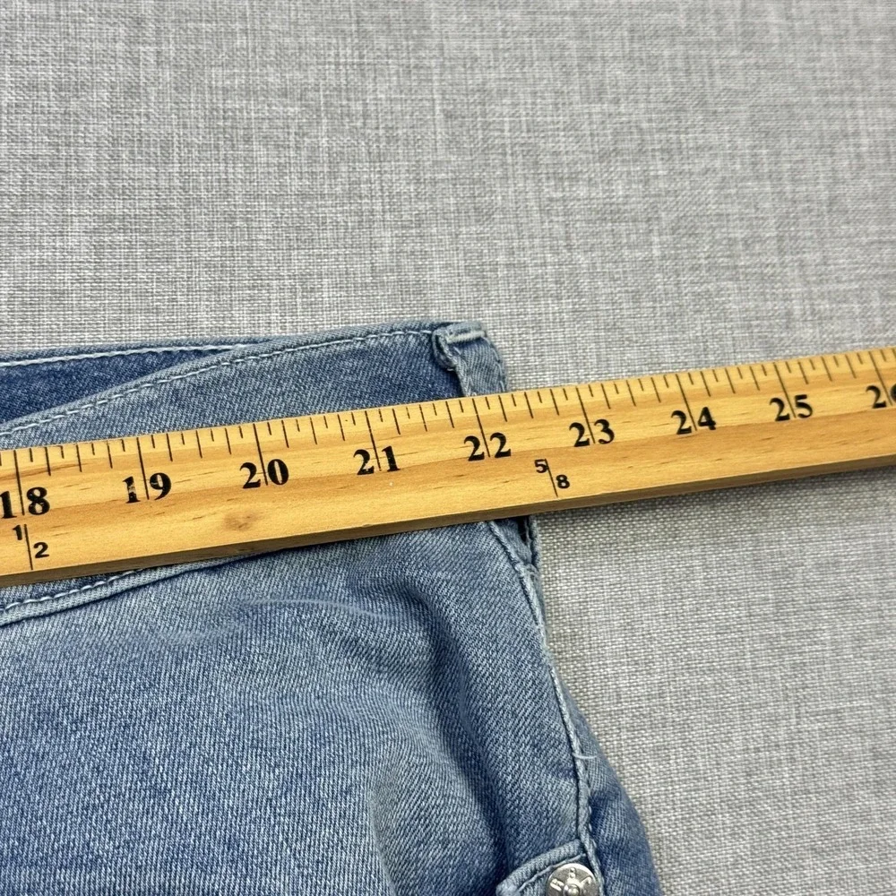 True Religion Jeans Mens 44x34 Straight‎ Blue Light Wash Denim Logo Pockets